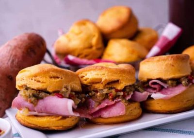 Sweet Potato Biscuits & Country Ham Slices